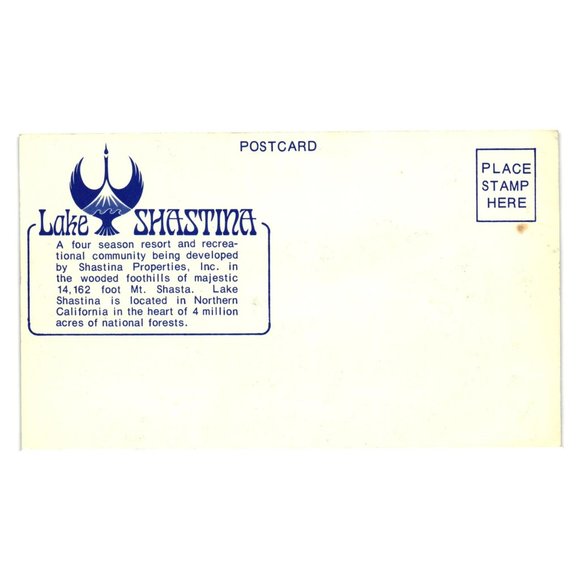 Vintage Postcard Lake Shastina Mt Shasta Northern Californa National Forest - Picture 2 of 2